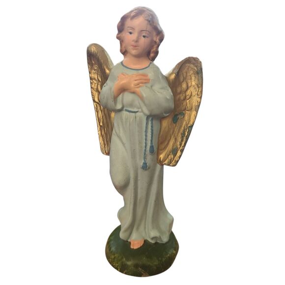 Unbranded Other - Vtg 5" Paper Mache Hand Painted Angel Robe Nativity Figurine Italy Christmas